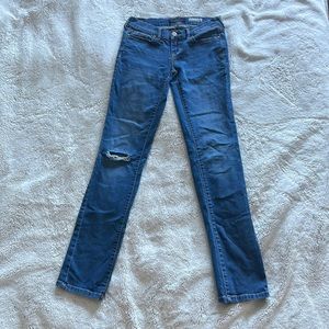 Aeropostale Jeans Skinny Ripped Distressed Blue Denim Size 00